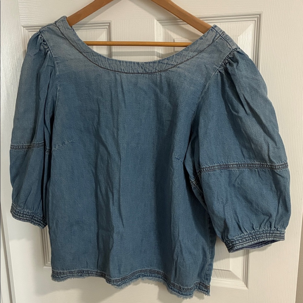 Pilcro Blue Denim Blouse